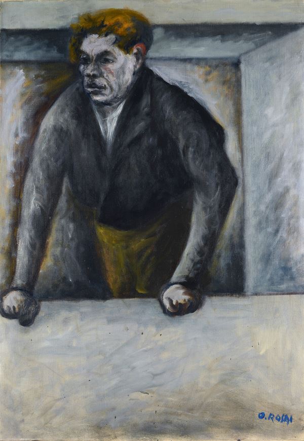 Ottone Rosai - Man in the gallery
