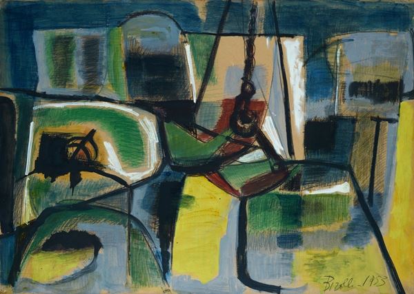 Renato Birolli - Motivo di barche e mare