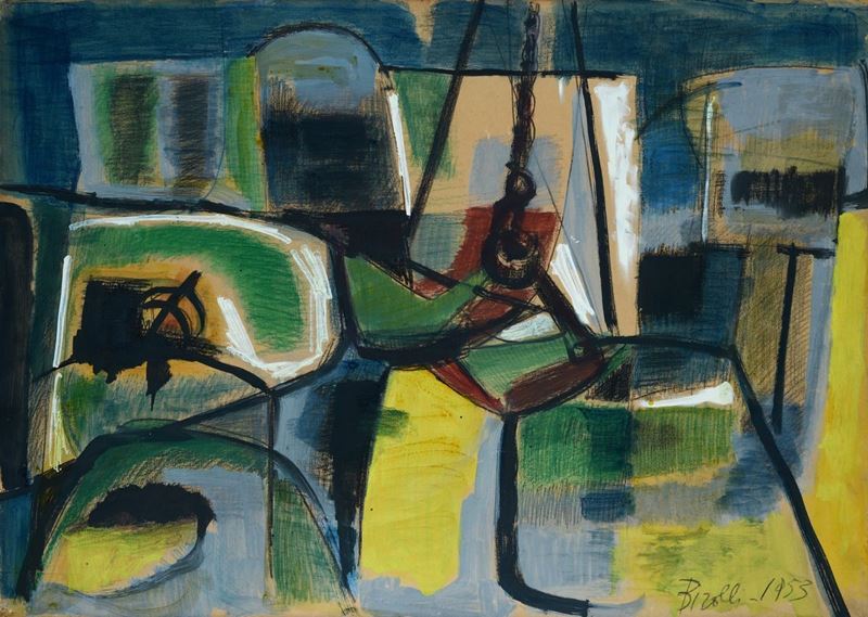 Renato Birolli - Motivo di Barche e Mare
