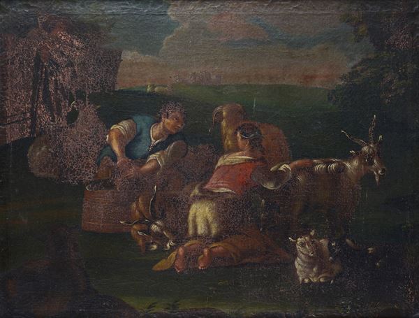 Anonimo, XVIII - XIX sec. - Pastori con armenti