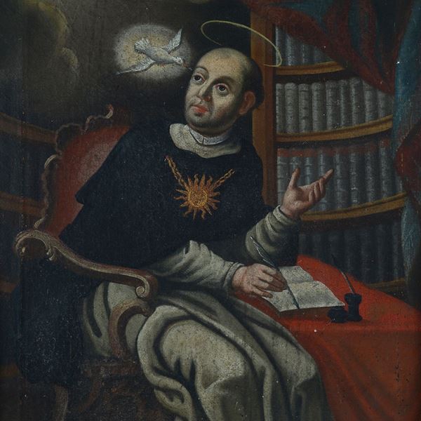 Scuola Tedesca, XVIII sec. - San Tommaso D'Aquino ispirato dallo Spirito Santo