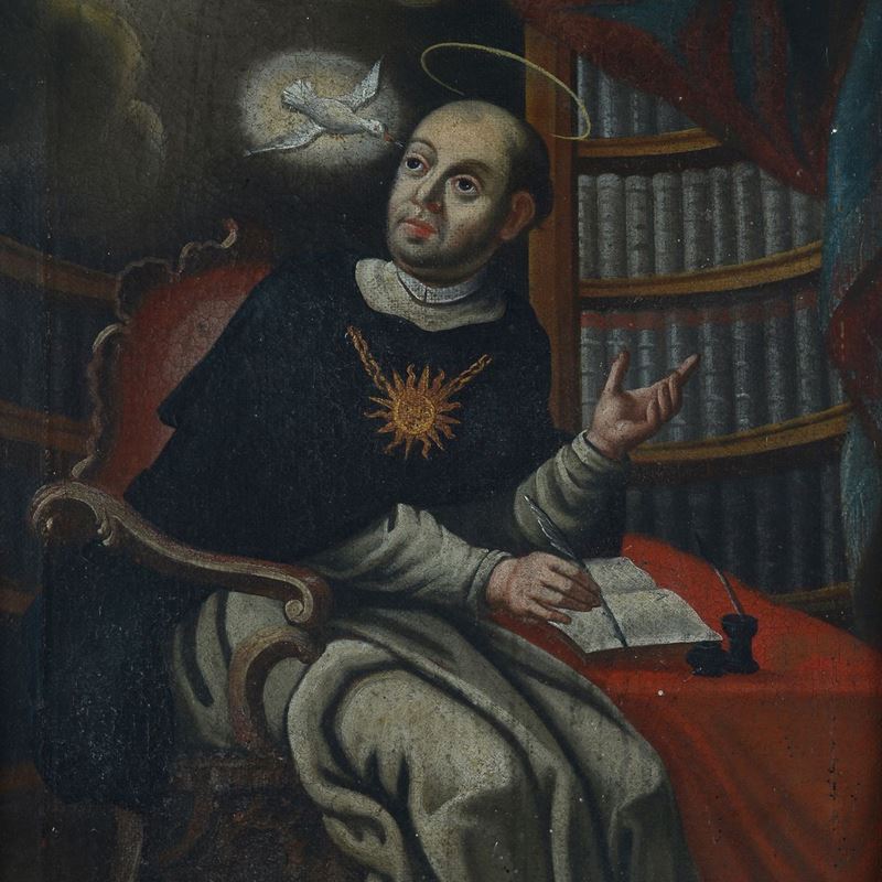 Scuola Tedesca, XVIII Sec. - San Tommaso D'aquino Ispirato dallo Spirito Santo