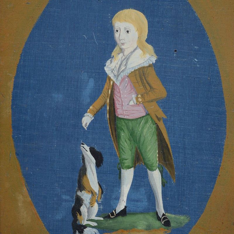 Anonimo, Inizi XIX Sec. - Bambino con Cane