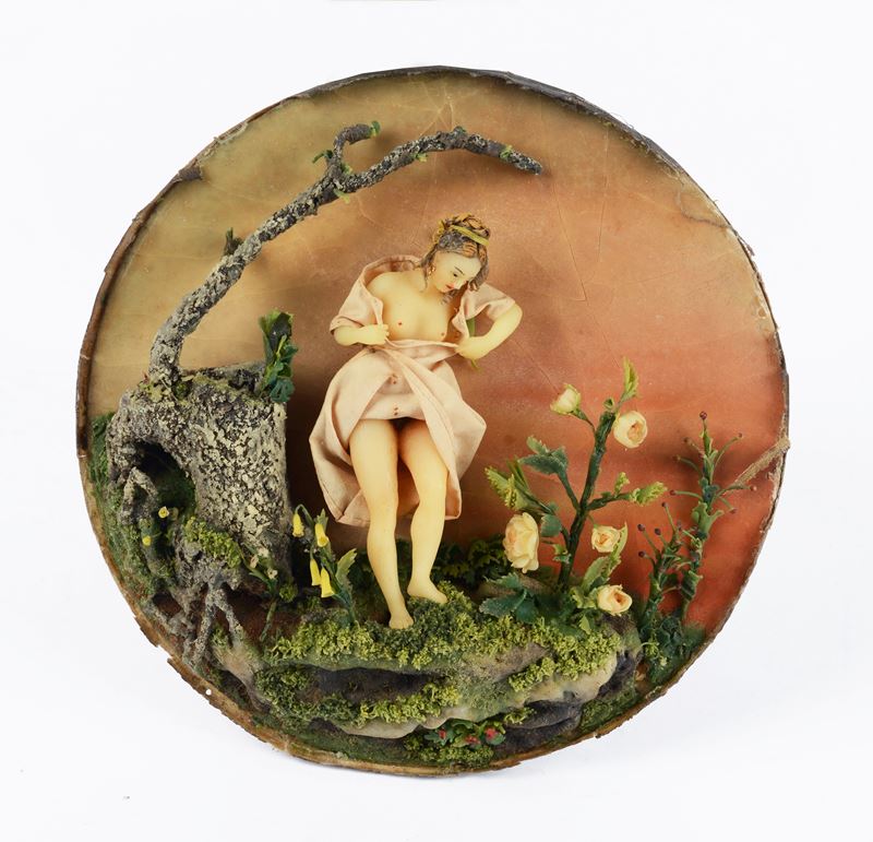 Scuola Europea, Inizi XIX Sec. - Paesaggio con Nudo Femminile