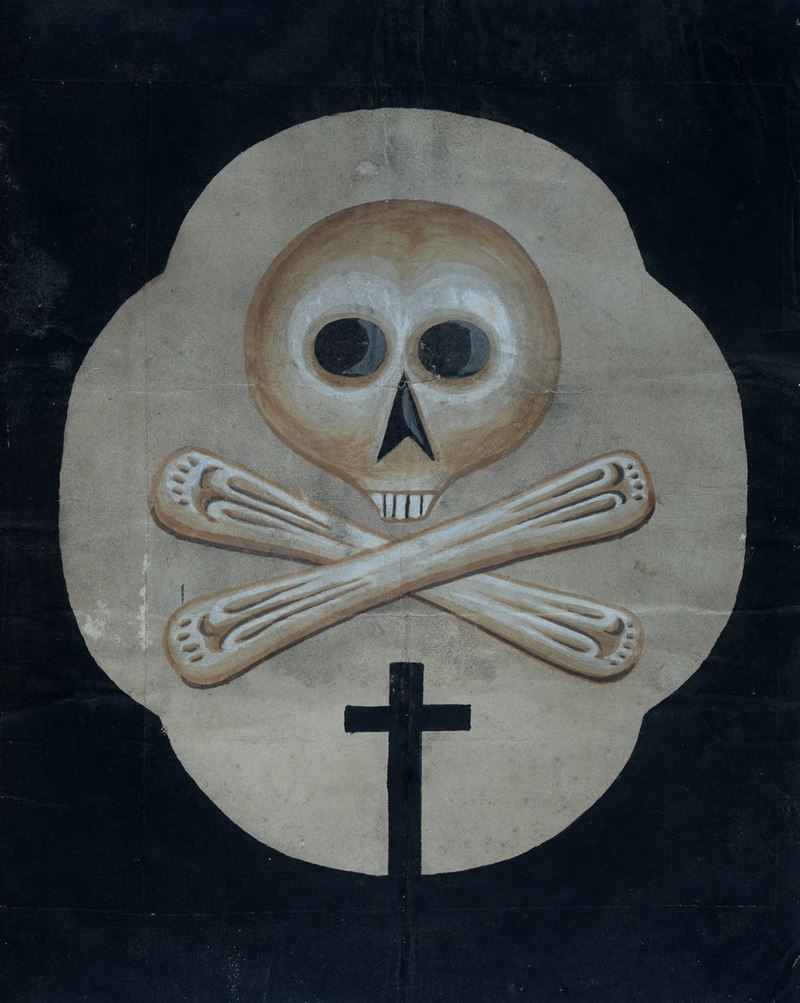 Anonimo, XIX Sec. - Teschio con Tibie Incrociate (memento Mori)