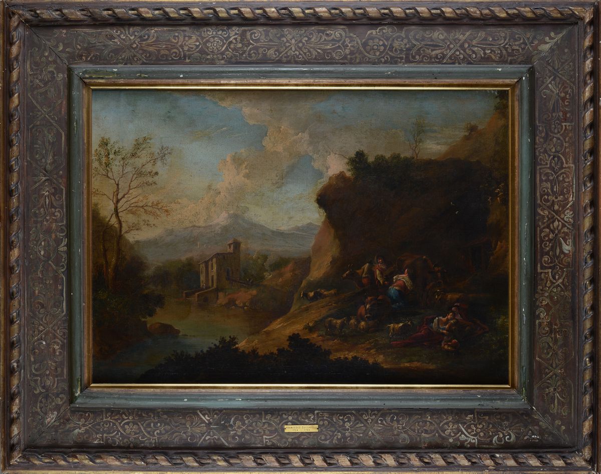 Attr. a Francesco Zuccarelli - Paesaggio con Contadini e Armenti
