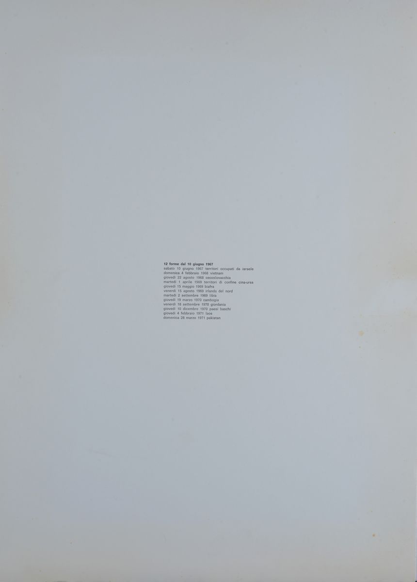 Alighiero Boetti - Dodici Forme dal 10 Giugno 1967