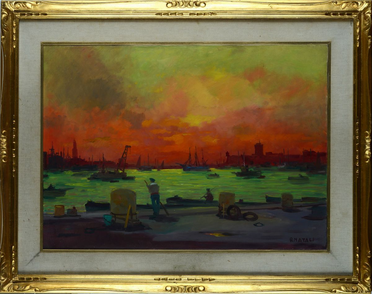 Renato Natali - Vecchio Porto a Livorno - Tramonto