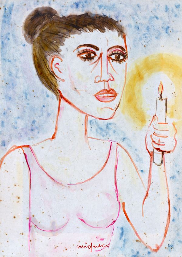 Giuseppe Migneco - Woman with candle
