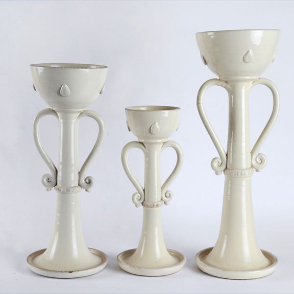 Three candle holders  - Auction ANTIQUES - Galleria Pananti Casa d'Aste
