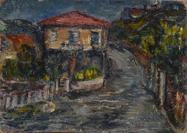Anonimo, XX sec. - Street with house