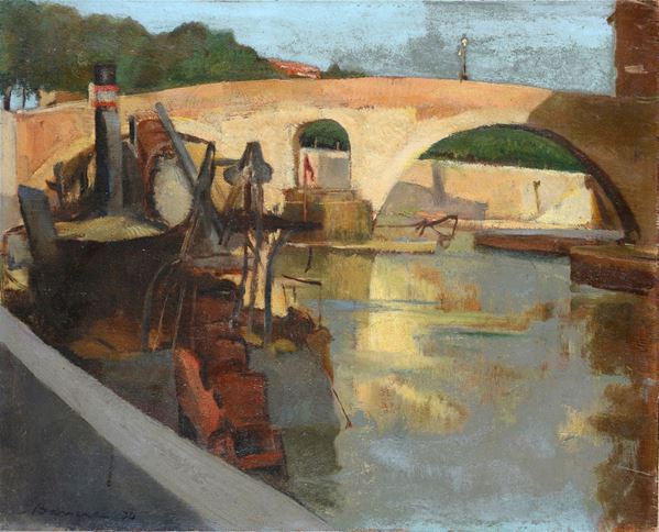 Anonimo, XX sec. - Landscape with Bridge
