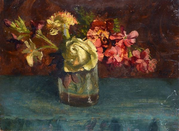 Anonimo, XIX - XX sec. - Vaso con fiori