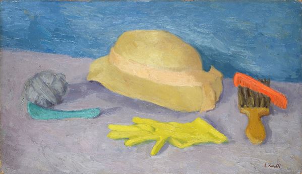Emanuele Cavalli - Still life with hat and gloves
