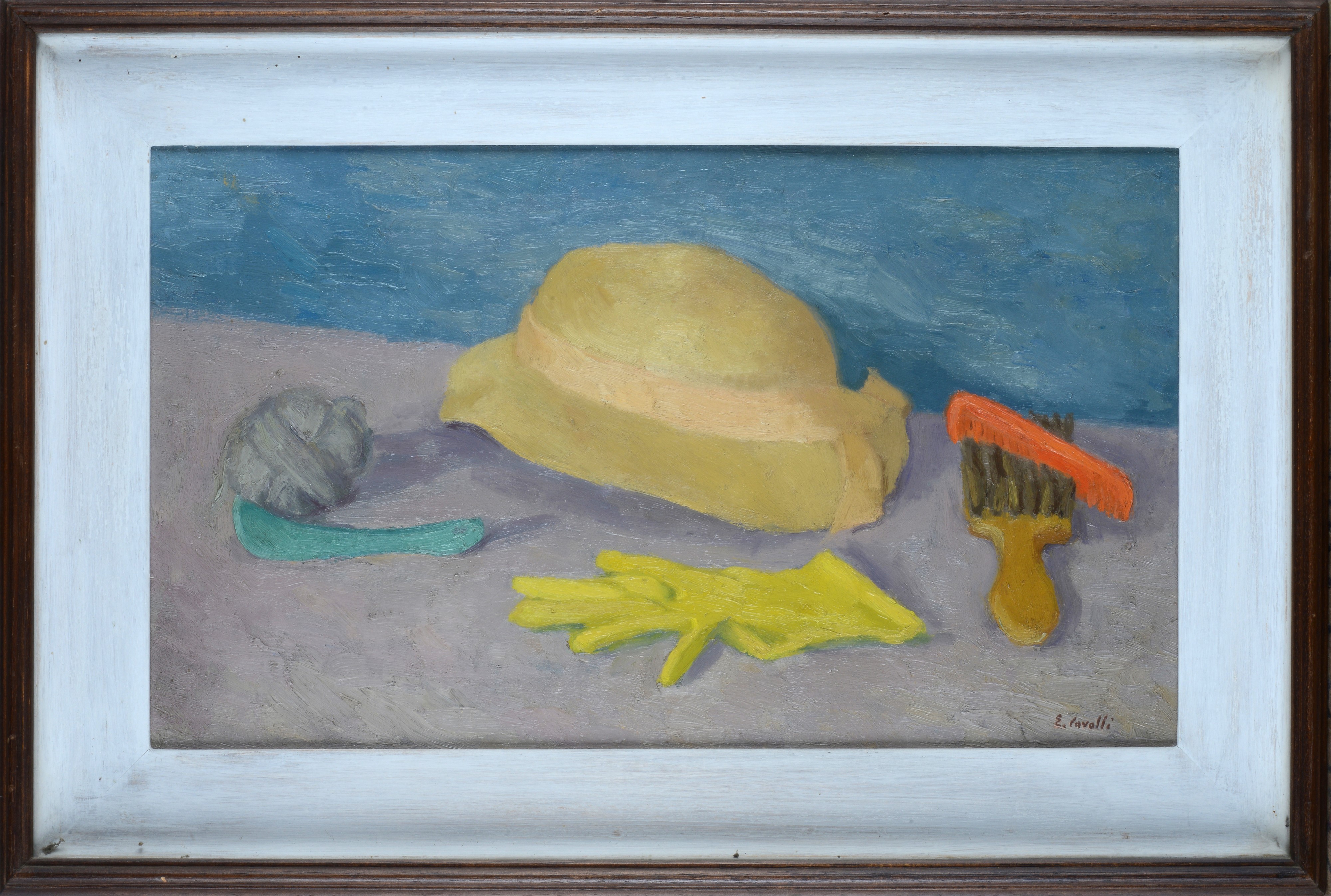 Emanuele Cavalli - Natura Morta con Cappello e Guanti