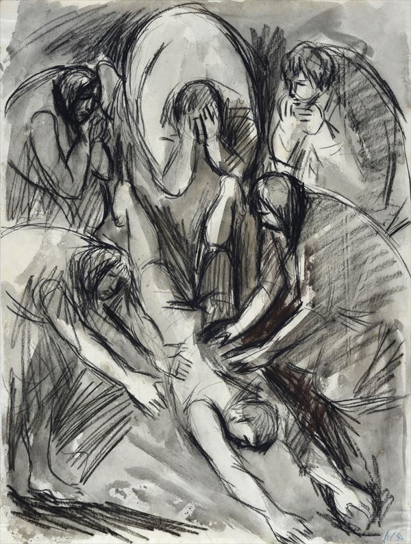 Amalia Dupr&#233; : The Fallen  - Mixed technique on paper - Auction MODERN ART - Galleria Pananti Casa d'Aste