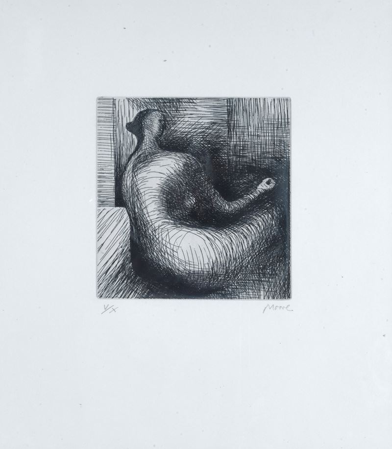 Henry Moore - Seated Figure With Architecture Background