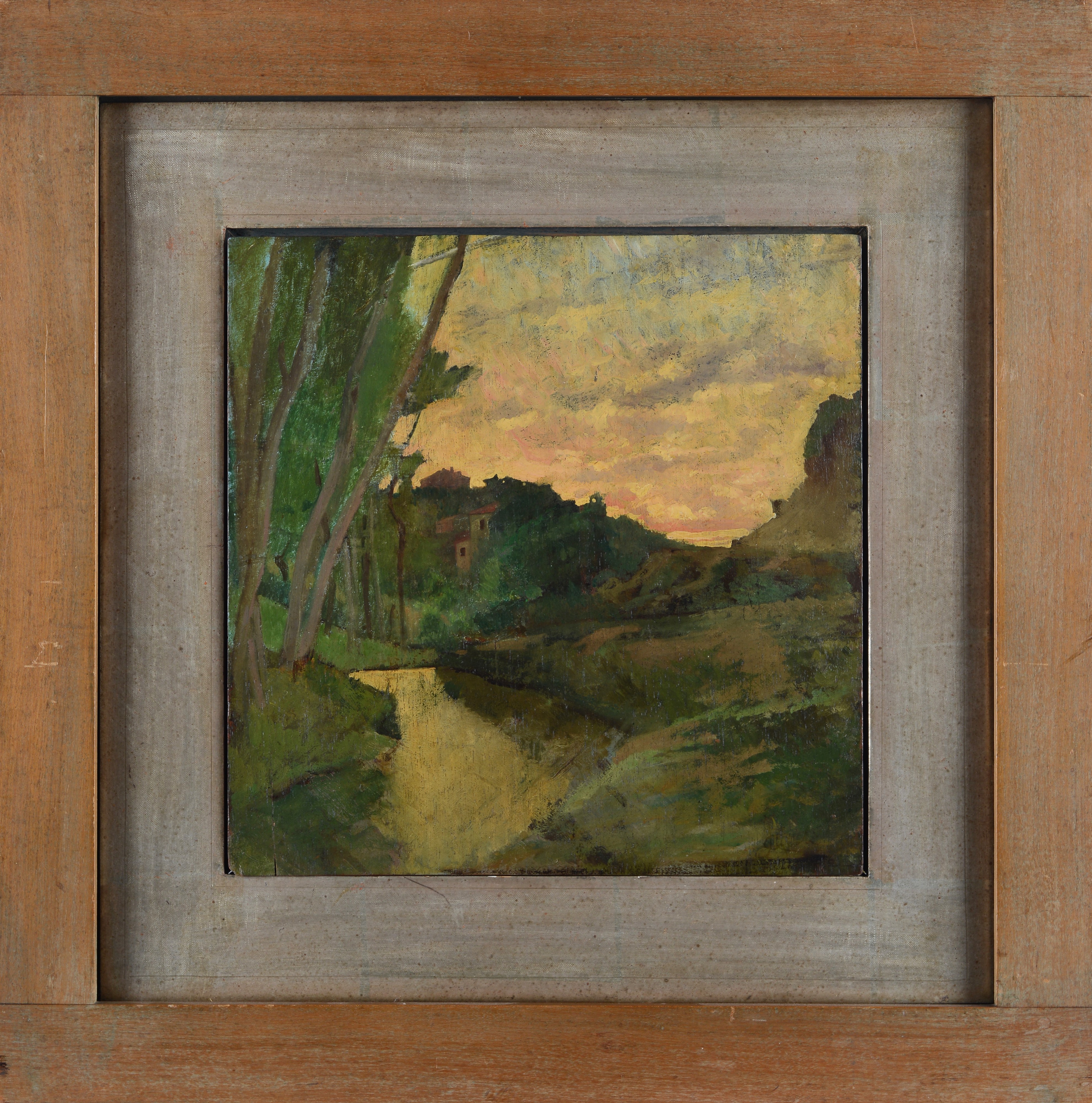 Attr. a Luigi Gioli - Paese al Tramonto