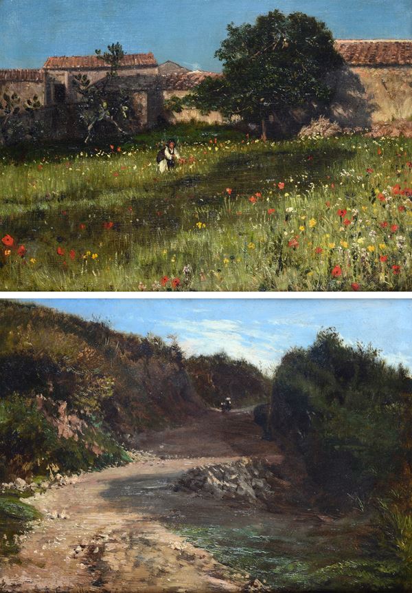 Achille Carrillo - Coppia di dipinti
