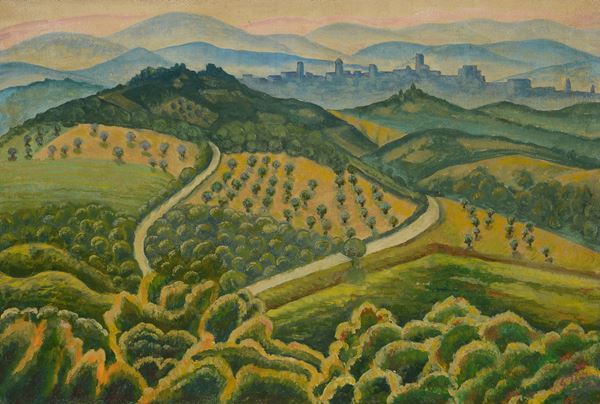 Gerardo Dottori - Landscape from Monte Malbe (first version)