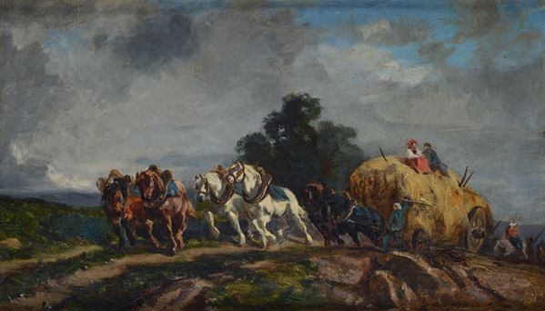 Scuola Francese, XIX sec. - Hay wagon