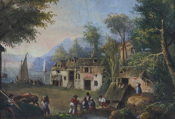 Scuola Olandese, XIX sec. - Fishing village