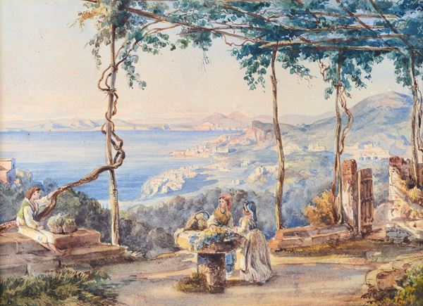 Anonimo, XIX sec. - La terrazza sul golfo