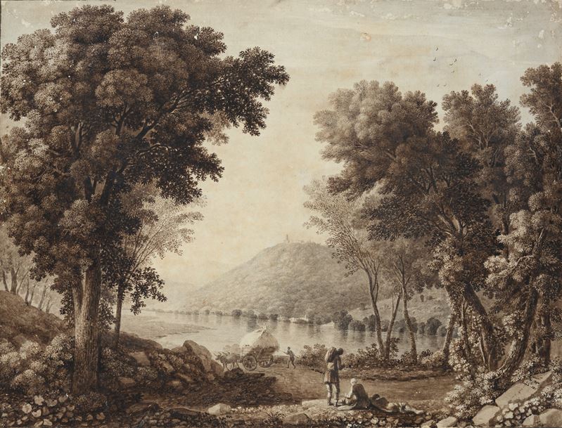 Anonimo, XIX Sec. - Paesaggio Romano