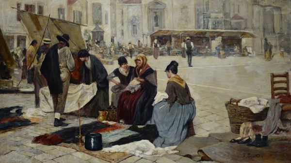 Anonimo, XIX sec. - Il mercato di Campo San Polo (da Giacomo Favretto)