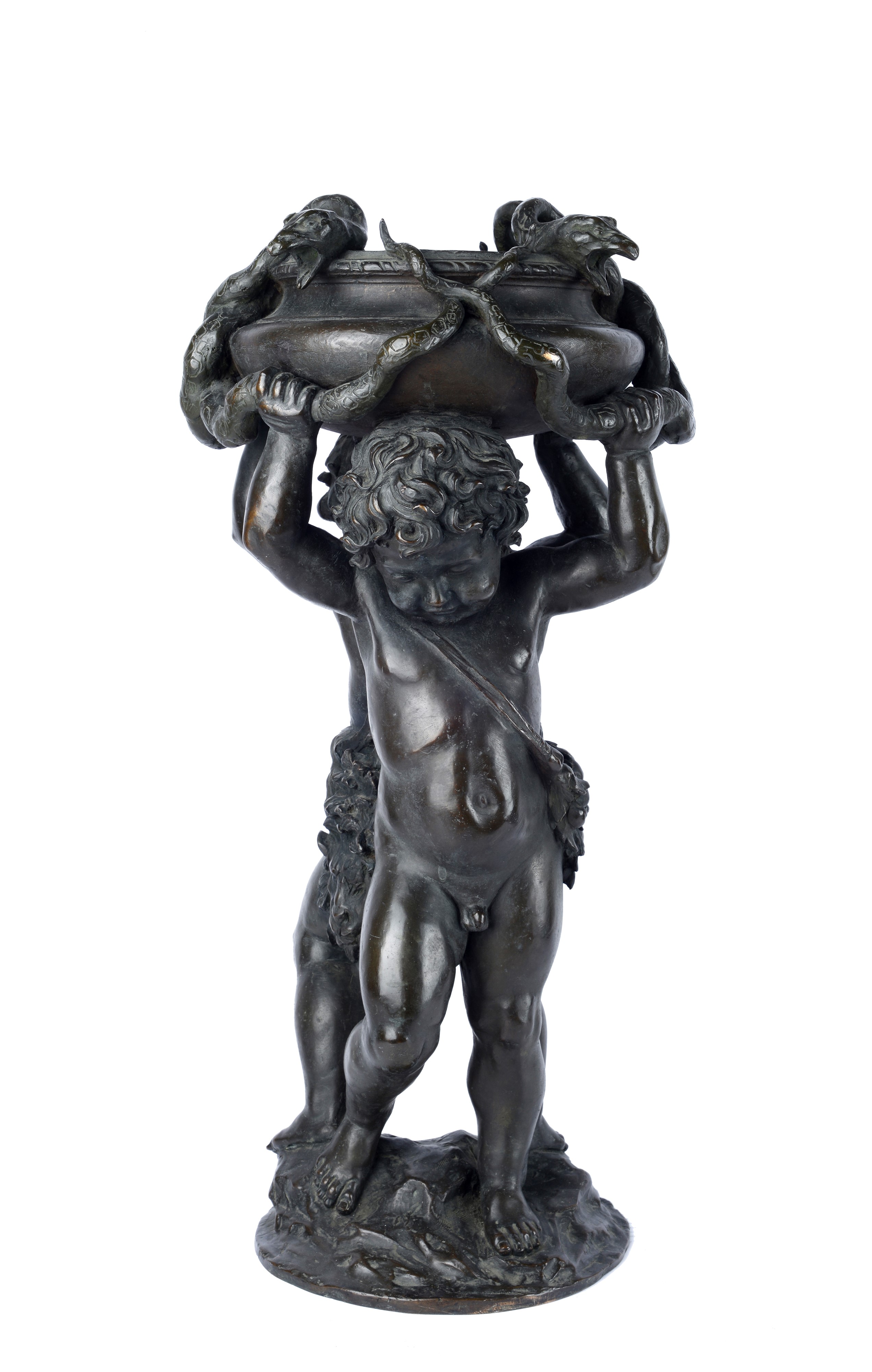 Putti Reggivaso con Serpenti