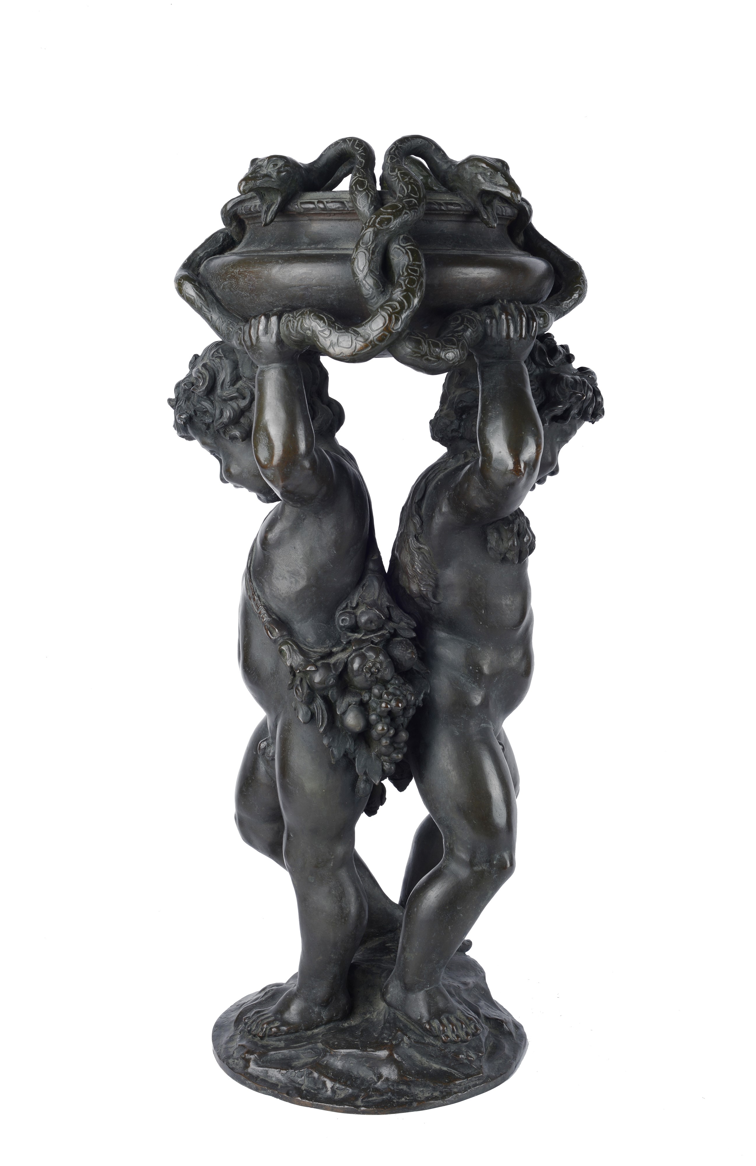 Putti Reggivaso con Serpenti