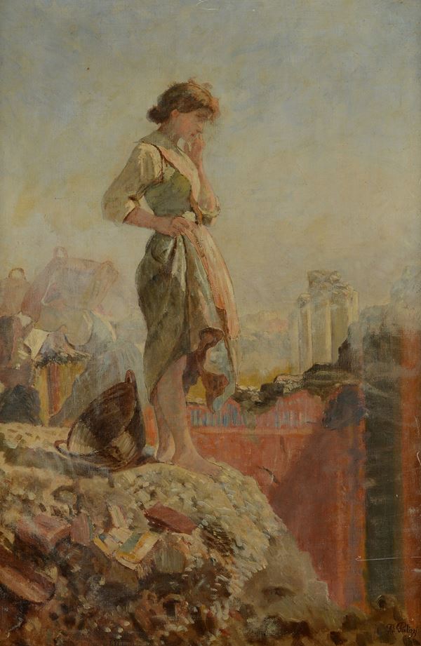 Filippo Palizzi - Ragazza pompeiana