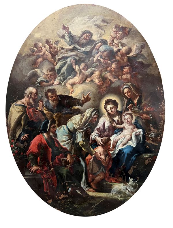 Attr. a Nicola Maria Rossi (Napoli 1690-1758) - Sacra Famiglia 