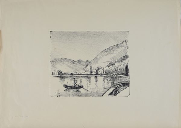 Arturo Tosi - Landscape in Tavernola