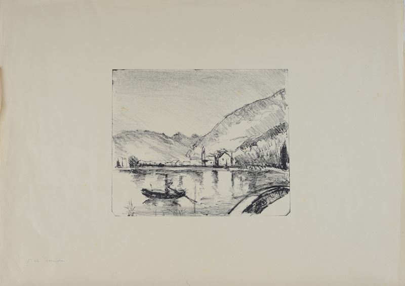 Arturo Tosi - Paesaggio a Tavernola
