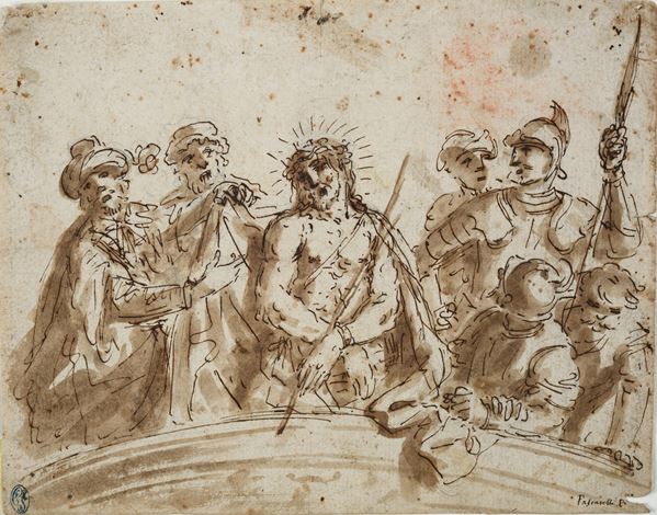 Scuola Italia Settentrionale, XVIII sec. : Ecce Homo  - Ink on paper - Auction ANTIQUES, AUTHORS OF XIX AND XX CENTURY - I - Galleria Pananti Casa d'Aste
