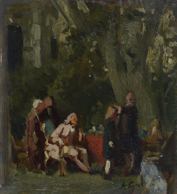 Annibale Gatti - Bozzetto per scena storica