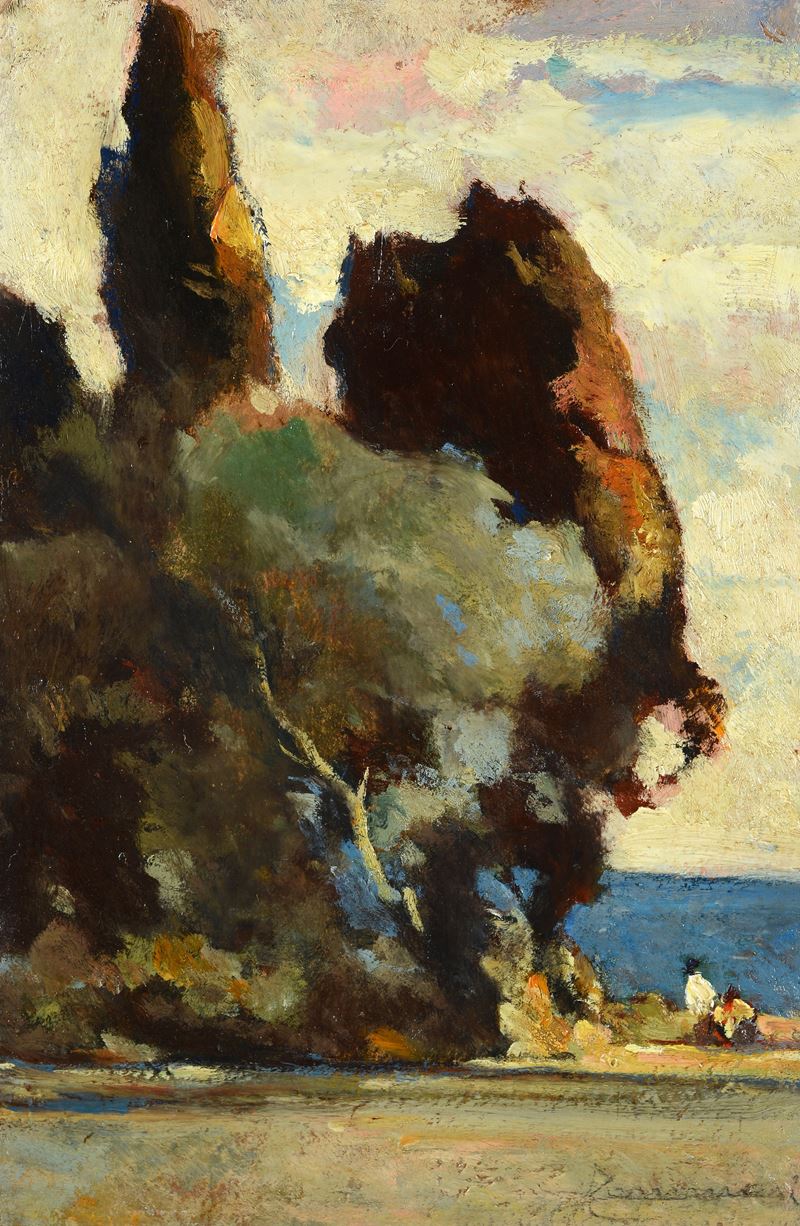 Ludovico Tommasi - Paesaggio con Alberi e Figure