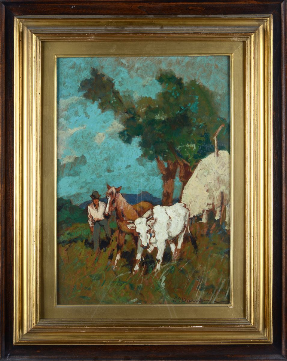 Carlo Domenici - Buttero con Cavallo e Bue