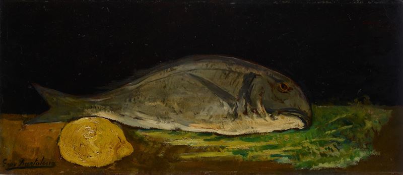Giovanni Bartolena - Natura Morta con Pesce e Limone