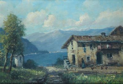 Paesaggio con Cascina e Lago