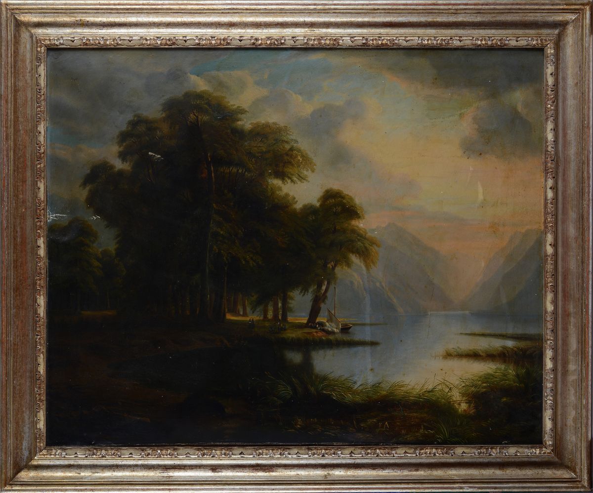 Anonimo, XIX Sec. - Paesaggio Lacustre