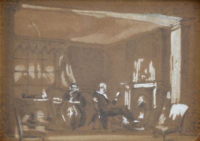 Interno di Salotto con Figure