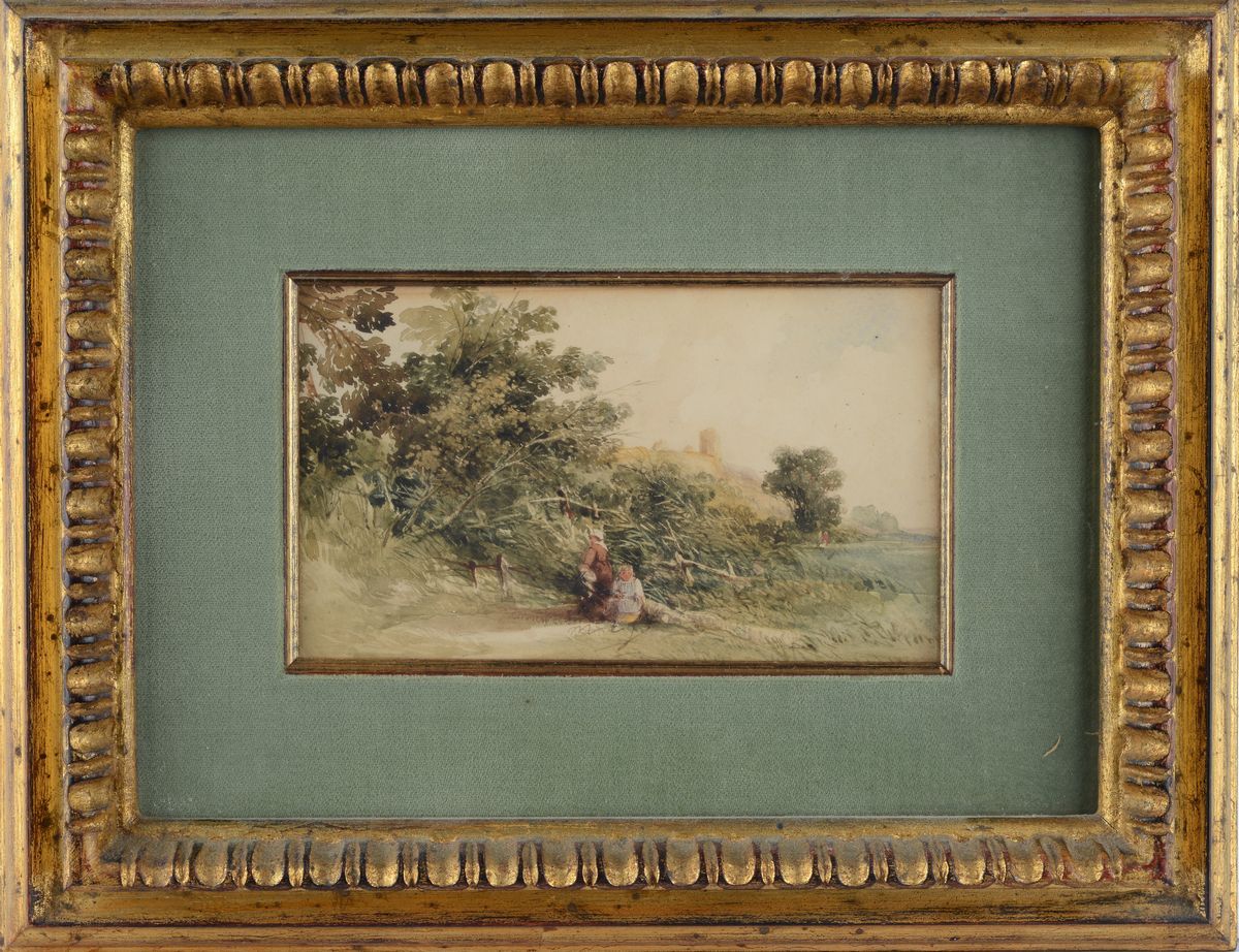 Anonimo, XIX Sec. - Paesaggio Campestre con Figure