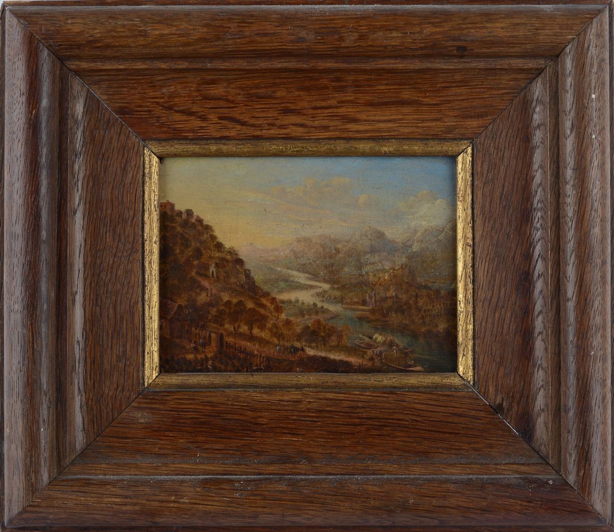 Anonimo, XIX Sec. - Veduta di Valle con Lago