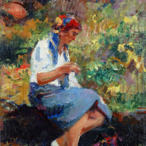 Corrado Michelozzi - Donna che cuce