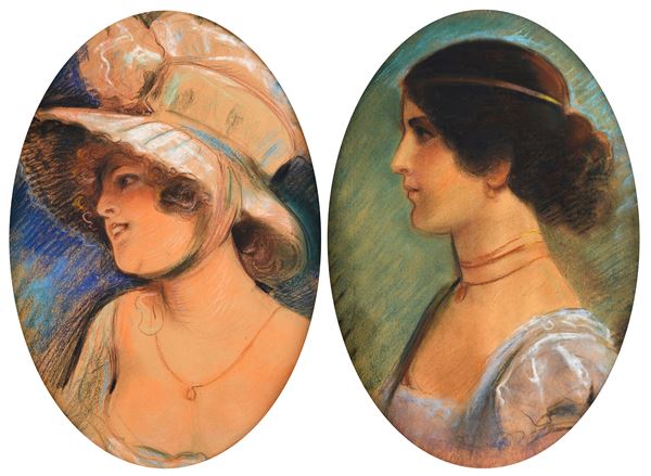 Anonimo, XX sec. - Pair of pastels