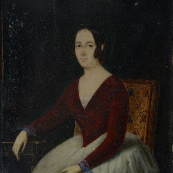 Anonimo, XIX sec. - Ritratto di donna seduta