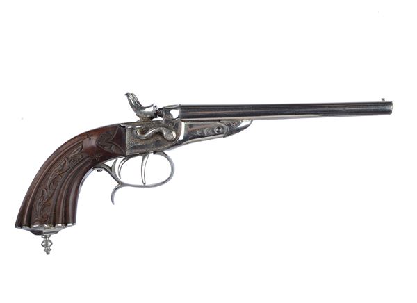 Elegant two-shot breech-loading pistol