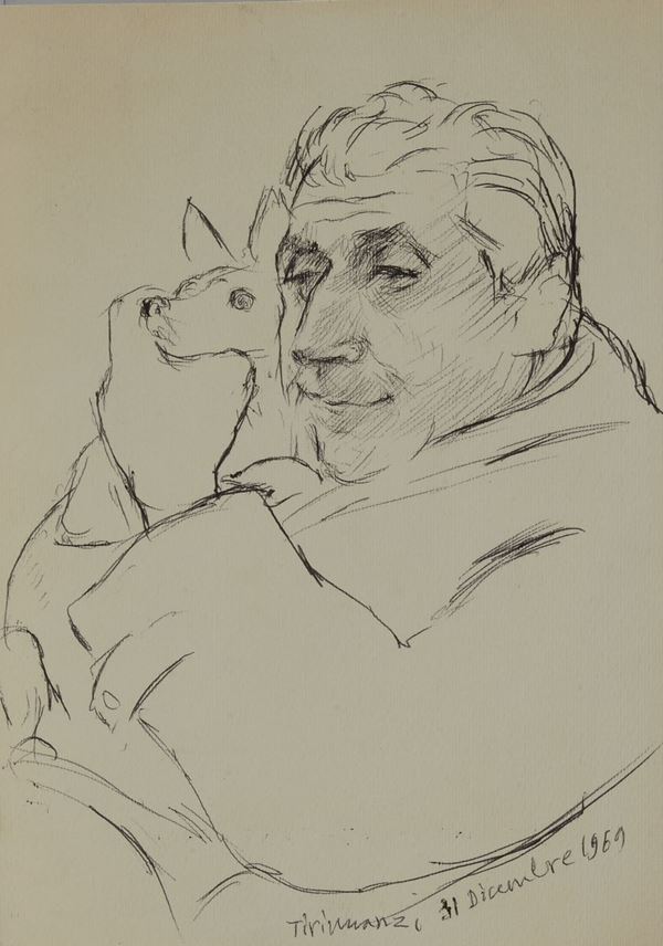 Nino Tirinnanzi - Ritratto di Silvio Loffredo con Cricket